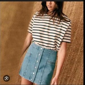 Sezane Jelena denim mini skirt